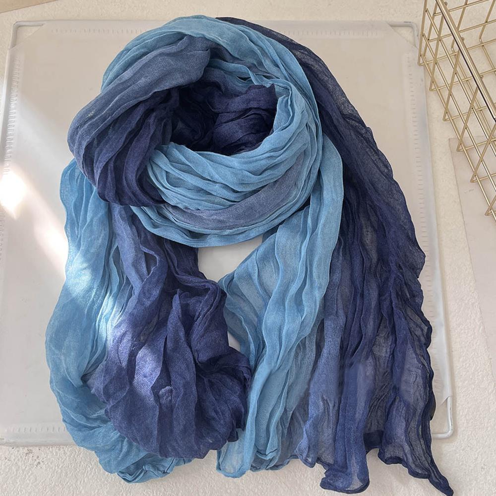 Warm Winter Clothing - Scarf cotton and linen gradual change