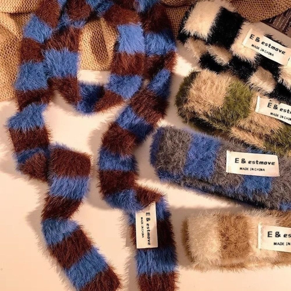 Warm Winter Clothing - Knitted Y2K Girl Stripe Scarf Warm