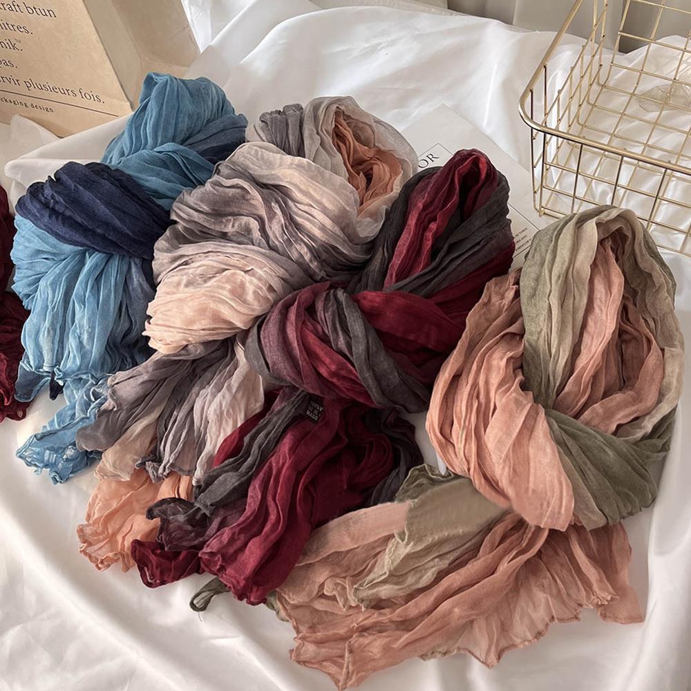 Scarf cotton and linen gradual - Warm Winter Clothing 评论和价格