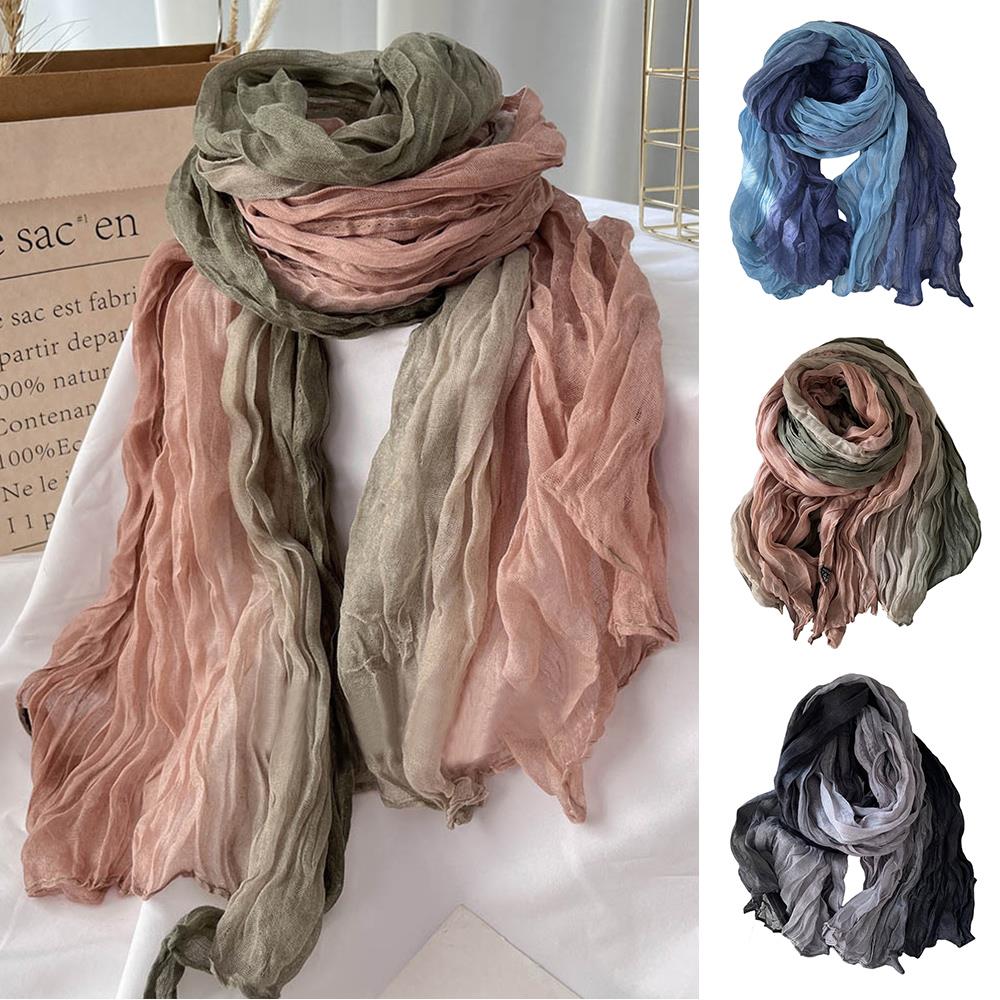 Scarf cotton and linen gradual - Warm Winter Clothing 评论和价格