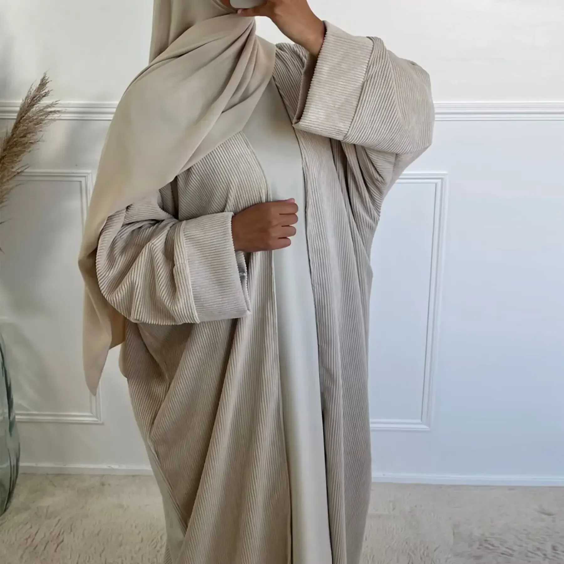 Winter Abaya Corduroy Muslim W - Winter Clothing Dubai 评论和价格