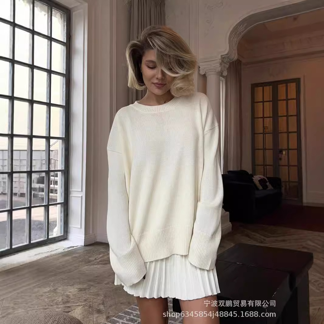 Autumn Solid Color O-neck Swea - Winter Clothing Kit 评论和价格