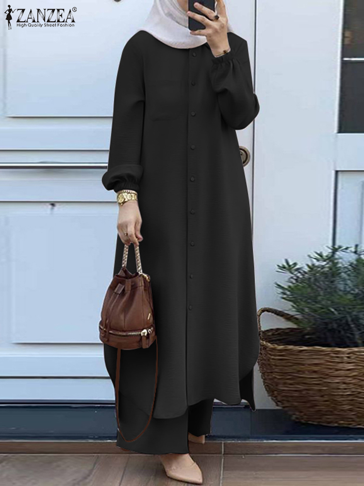 ZANZEA Fashion 2pcs Women Musl - Winter Clothing Dubai 评论和价格