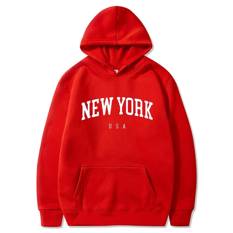 New York Print Men Women Hoodi - Winter Clothing New York 评论和价格