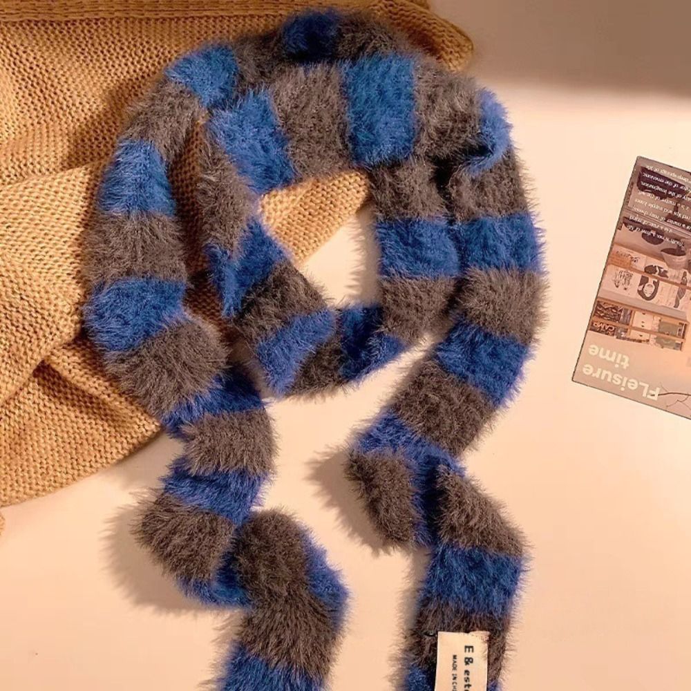 Knitted Y2K Girl Stripe Scarf  - Warm Winter Clothing 评论和价格