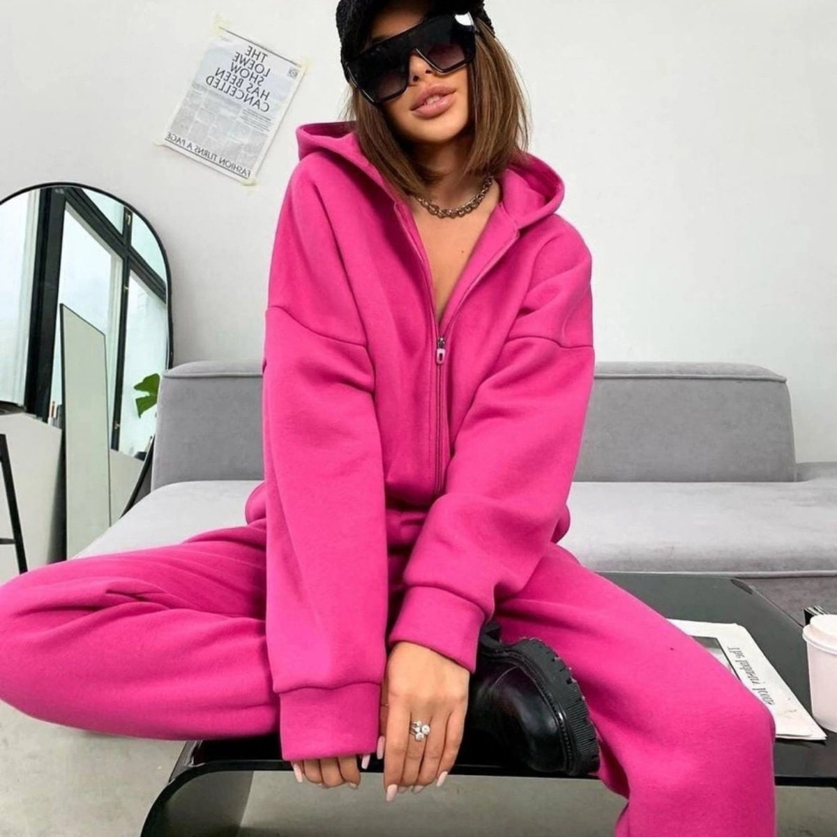 Zipper Hooded Coat Pants Sets  - Winter Clothing Kit 评论和价格